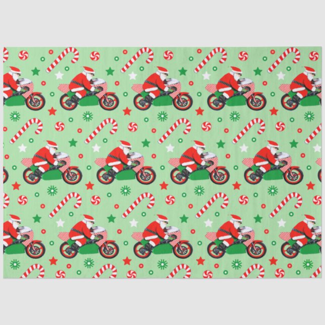 Papel De Seda Regalo de Navidad de motocicleta (Anverso)