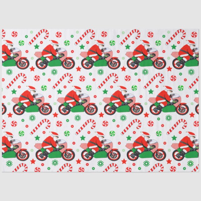 Papel De Seda Regalo de Navidad de motocicleta (Anverso)