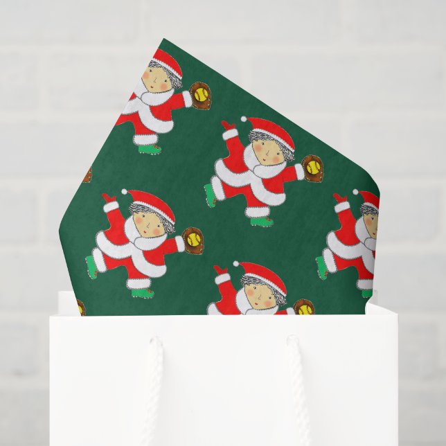 Papel De Seda Regalo de Navidad de Softball (Bolsa de regalo)