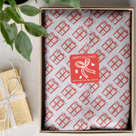 Papel De Seda Regalo de Navidad Doodle NAVIDAD Festa Rojo Blanco