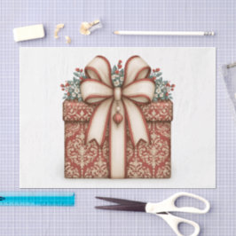 Papel De Seda Regalo de Navidad Rojo