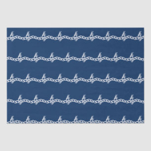 Papel De Seda Regalo de ondas de cuerda náuticas azul
