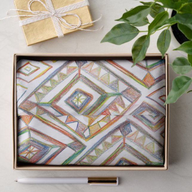 Papel De Seda Regalo de patrón de diamantes de arcos de lluvia g (Regalo )