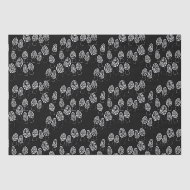 Papel De Seda Regalo de patrón de hongos divertidos Morel Mushro (Anverso)