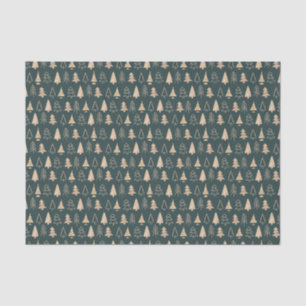 Papel De Seda Regalo de patrón de pino verde y beige de los navi
