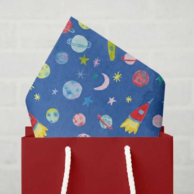 Papel De Seda Regalo de patrón de planetario de cohete OVNI en e (Outer Space UFO Rocket Planet Pattern Gift Tissue Paper
)