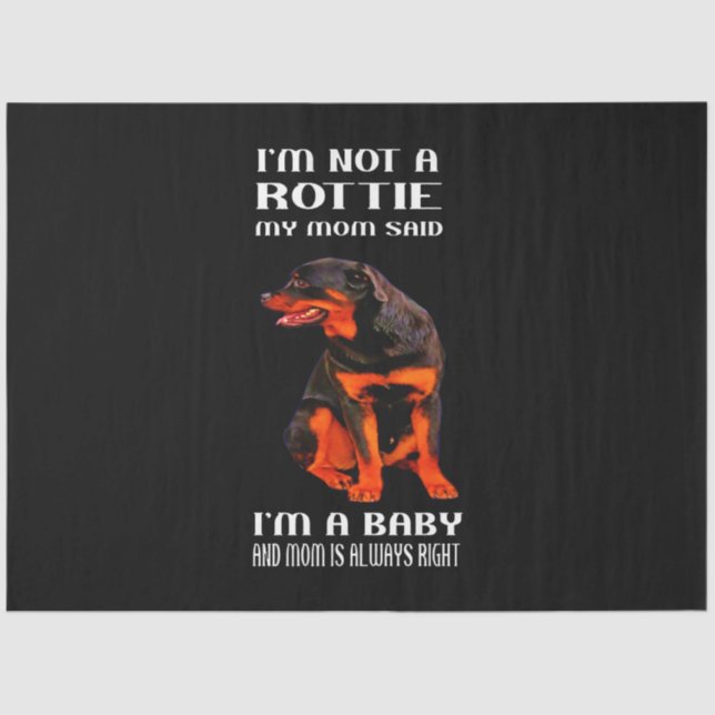 Papel De Seda Regalo de perro | Amo mi rottweiler (Anverso)