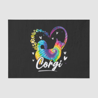 Papel De Seda Regalo de Perro Arcoiris de Corgi Tie Dye
