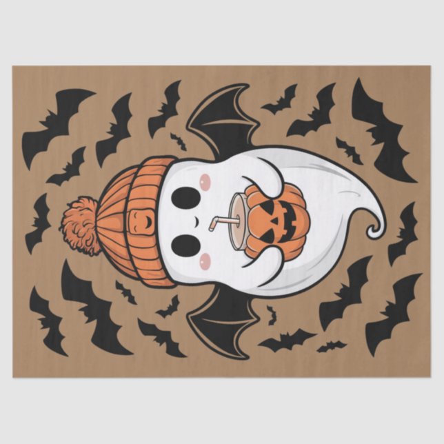 Papel De Seda Regalo de temporada espeluznante de Halloween (Anverso)