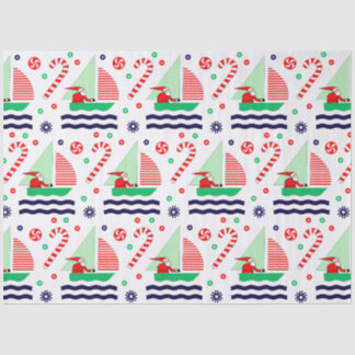Papel De Seda Regalo de vacaciones de Navidad náutico de vela
