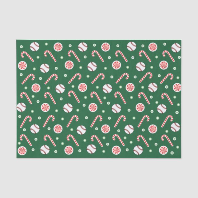 Papel De Seda Regalo de vacaciones de navidades de béisbol (Anverso)