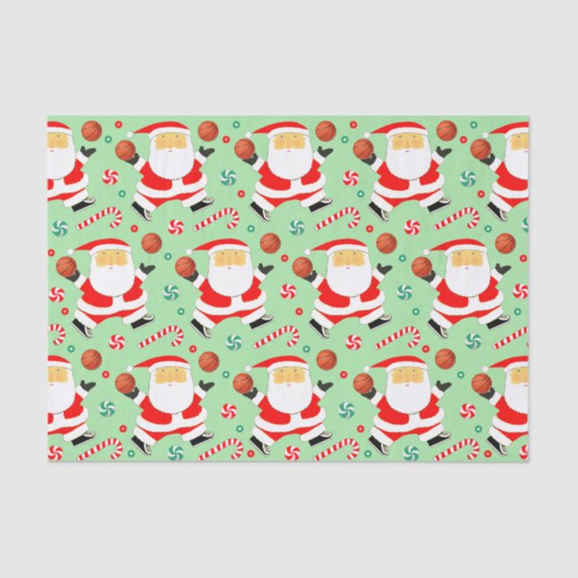 Papel De Seda Regalo de vacaciones para Navidades de baloncesto (Anverso)