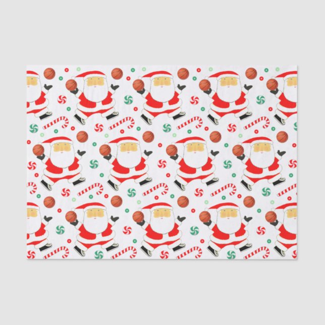 Papel De Seda Regalo de vacaciones para Navidades de baloncesto (Anverso)