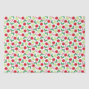 Papel De Seda Regalo del Holly Verde de la Poinsettia Roja navid