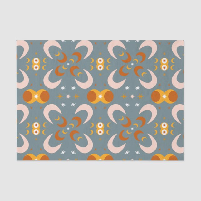 Papel De Seda Regalo del patrón de flor de la luna (Anverso)