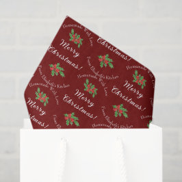Papel De Seda Regalo editable Holiday Baking Red Merry Christmas