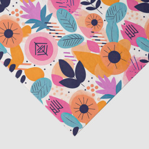 Papel De Seda Regalo Floral Caprichoso al Estilo Arte Folclórico