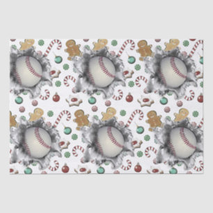 Papel De Seda Regalo navideño de Navidades de béisbol