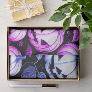 Papel De Seda Regalo negro de calabaza de Halloween