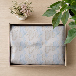 Papel De Seda Regalo para baby shower de nubes azules en acuarel