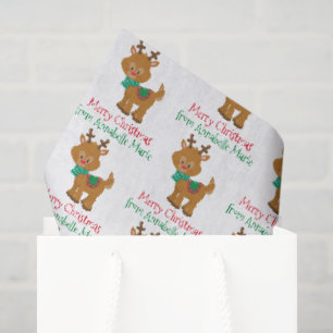 Papel De Seda Regalo personalizado de Navidad lindo Reno para ni