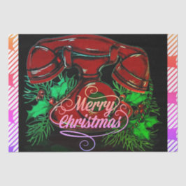 Papel De Seda Regalo telefónico de Navidades rojos antiguos