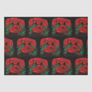 Papel De Seda Regalo telefónico de Navidades rojos antiguos