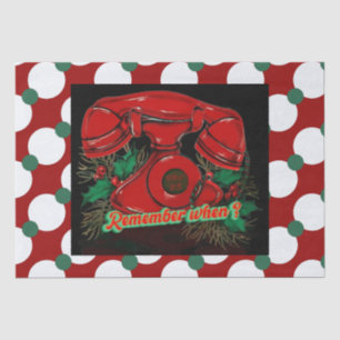 Papel De Seda Regalo telefónico de Navidades rojos antiguos