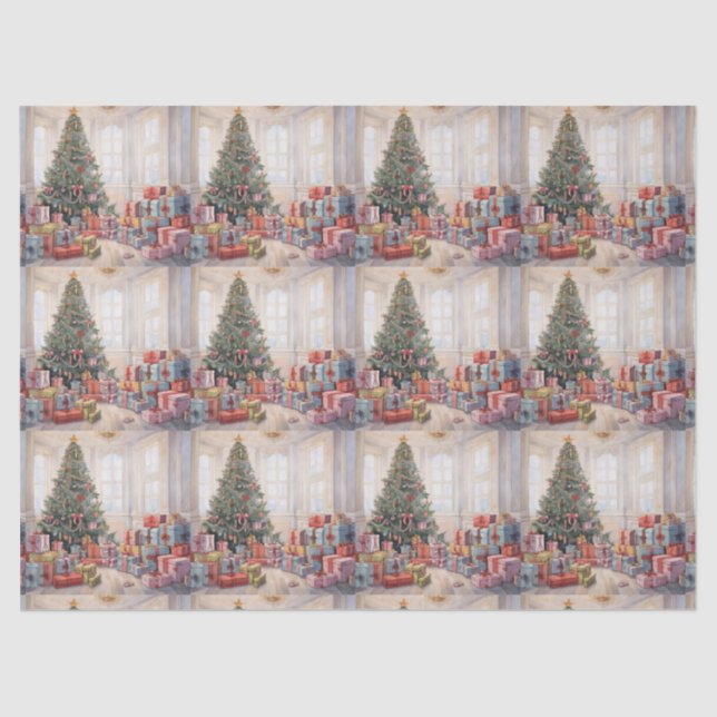 Papel De Seda Regalos de árbol materno de navidades (Anverso)