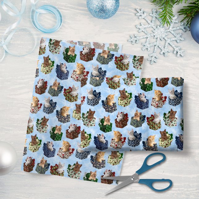 Papel De Seda Regalos de Navidad con gatitos pequeños dentro (Subido por el creador)