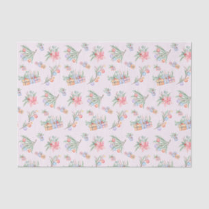 Papel De Seda Regalos de Navidad en acuarela, adornos, ramas