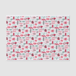 Papel De Seda Regalos de Navidad en blanco y rojo