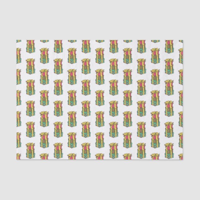 Papel De Seda Regalos de Navidad Envuelto Apilados Xmas (Anverso)