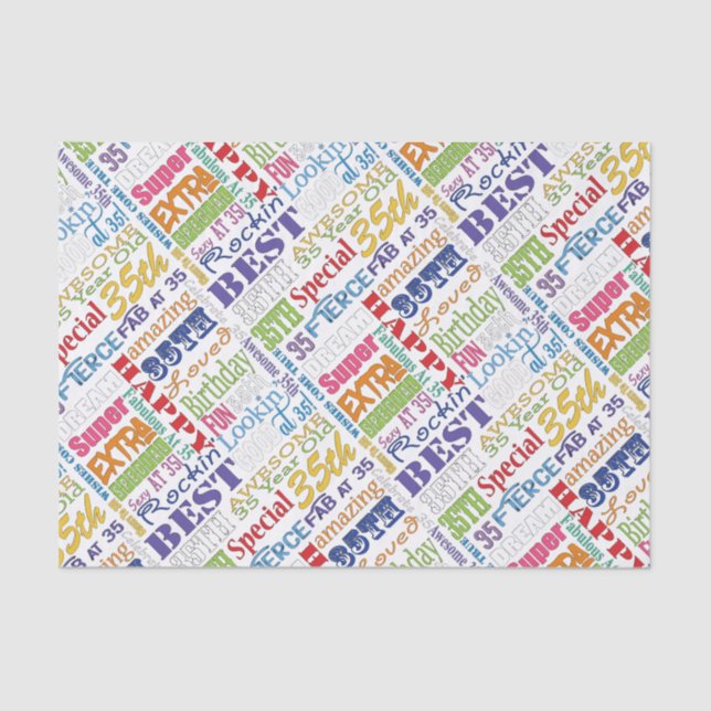 Papel De Seda Regalos Únicos Y Especiales De La Fiesta De Cumple (Anverso)