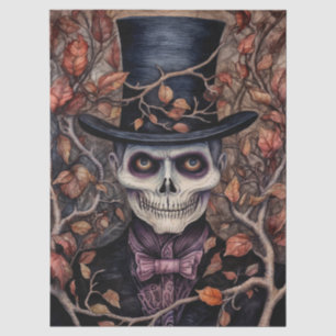 Papel De Seda Regency Skeleton Gentleman Halloween Decoupage