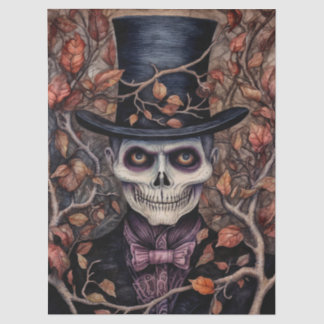 Papel De Seda Regency Skeleton Gentleman Halloween Decoupage