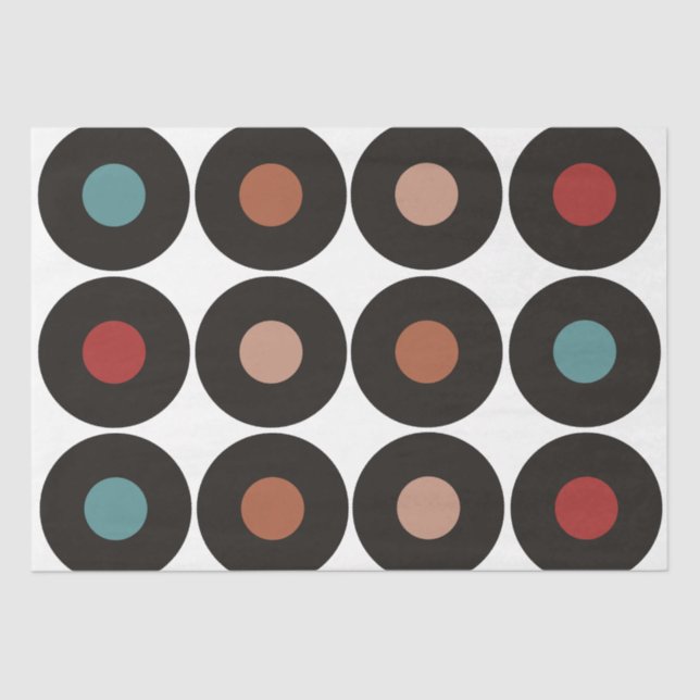 Papel De Seda Registros de vinilo retro sesenta cumpleaños music (Anverso)