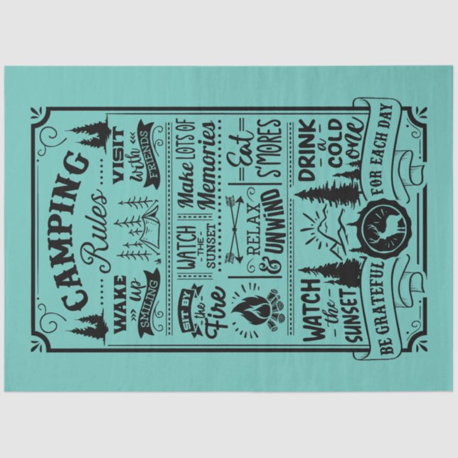Papel De Seda Reglas de acampada (Anverso)