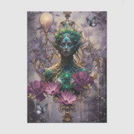 Papel De Seda Reina de Bosque de Fantasía de Sueños Esmeralda De