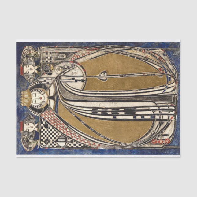 Papel De Seda Reina de espadas de Margaret Macdonald Mackintosh (Anverso)