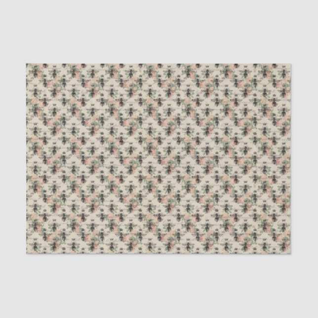 Papel De Seda Reina de flores rosada (Anverso)