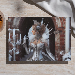 Papel De Seda Reina de Hielo Invernal Steampunk Victoriana Indus