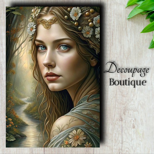 Papel De Seda Reina de las Hadas del Bosque Decoupage (Forest Fae Queen Decoupage Tissue Paper)