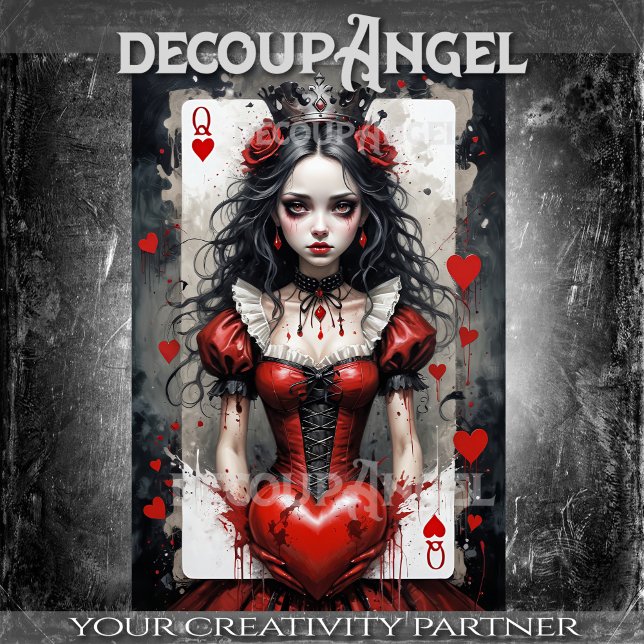 Papel De Seda Reina de los corazones #3 -Decoupage- (Subido por el creador)