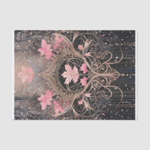 Papel De Seda Reina del reino, color rosa y negro