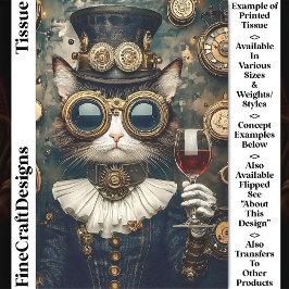 Papel De Seda Reina Gato Chic Brindando, Vino Tinto CT9 Decoupag