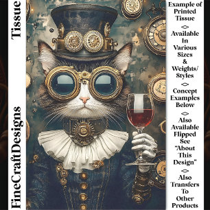 Papel De Seda Reina Gato Chic Brindando, Vino Tinto CT9 Decoupag