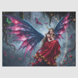 Papel De Seda Reina Hada de Fantasía Oscura con Alas de Mariposa