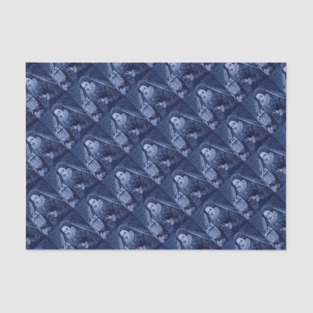 Papel De Seda Reina Isabel I en azul (Anverso)
