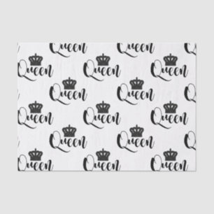 Papel De Seda Reina Negra Tipo de Letra en Blanco y Negro Fiesta